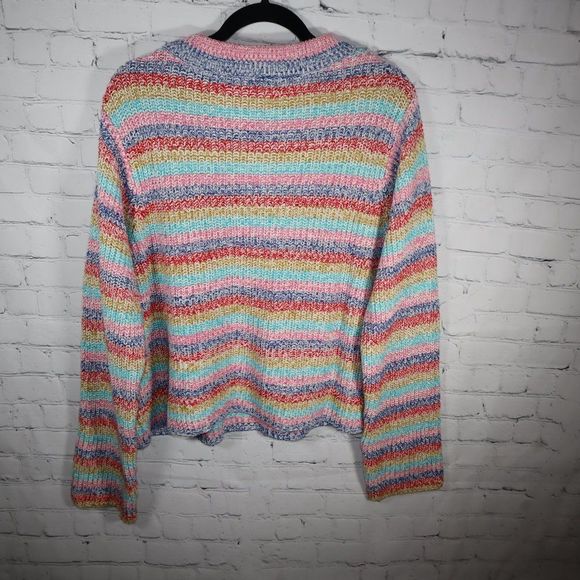 SOLD Philosophy Rainbow Striped Knit Sweater Women's Size XL-NWOT - Picture 2 of 5